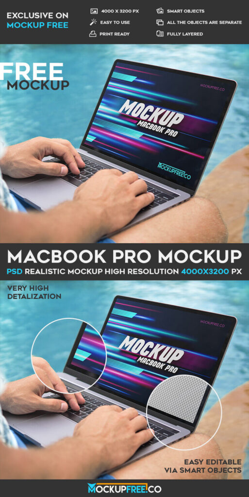 Perspective View of MacBook Pro Mockup