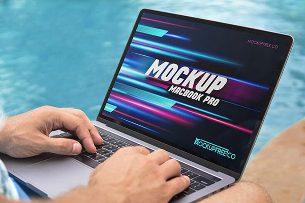 Perspective View of MacBook Pro Mockup