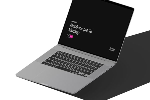 Perspective View of MacBook Pro Mockup