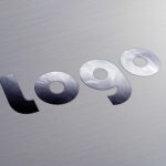 Perspective View of Metallic Logo Mockup / Text Effect