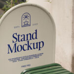 Perspective View of Metallic Street Stand Mockup