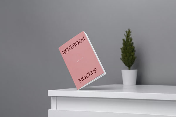 Perspective View of Mini A5 Notebook Mockup