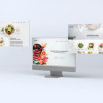 Perspective View of Minimal Website Template Presentation Mockup