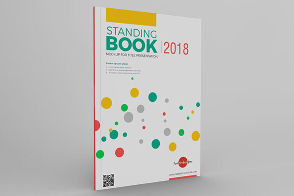 Perspective View of Modern Standing Book Mockup