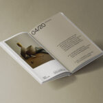 Perspective View of Open Hard Cover Book Mockup