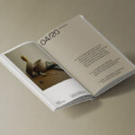 Perspective View of Open Hard Cover Book Mockup