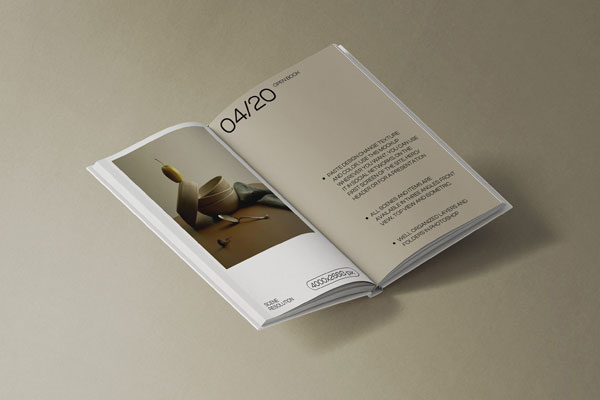 Perspective View of Open Hard Cover Book Mockup