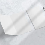 Perspective View of Opened and Closed Bi-fold Brochures Mockup