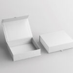 Perspective View of Opened and Closed Magnetic Gift Boxes Mockup