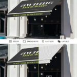 Perspective View of Outdoor Cafe Awning Mockup