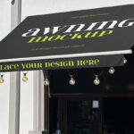 Perspective View of Outdoor Cafe Awning Mockup