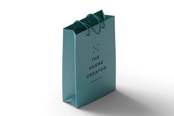 Perspective View of Paper Bag Mockup