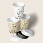 Perspective View of Paper Cup Stack Mockup