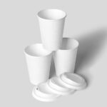 Perspective View of Paper Cup Stack Mockup