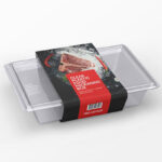 Perspective View of Plastic Food Packaging Box Mockup