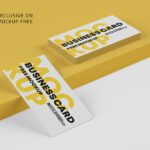 Perspective View of Realistic Business Cards Mockup