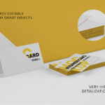 Perspective View of Realistic Business Cards Mockup