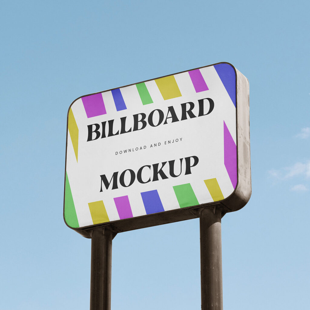 Perspective View of Rectangle Billboard Mockup