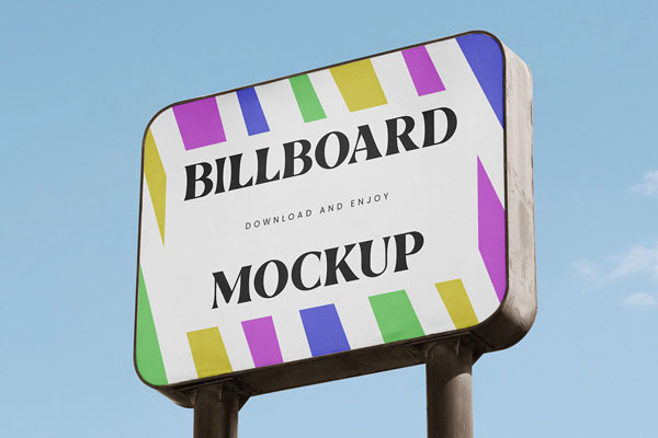 Perspective View of Rectangle Billboard Mockup