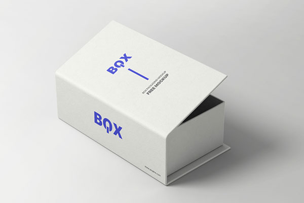 Perspective View of Rectangle Open Box Packaging Mockup