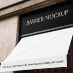 Perspective View of Restaurant Banner Sun Visor Mockup