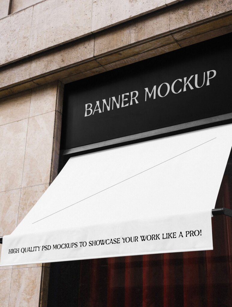 Perspective View of Restaurant Banner Sun Visor Mockup