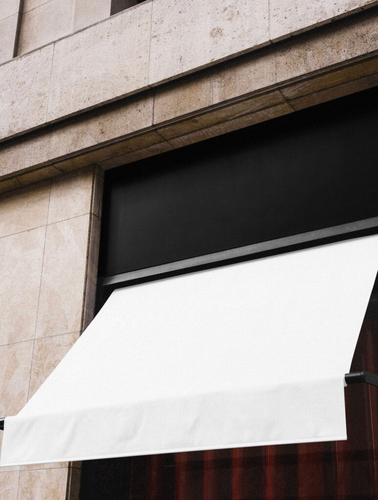 Perspective View of Restaurant Banner Sun Visor Mockup