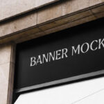 Perspective View of Restaurant Banner Sun Visor Mockup