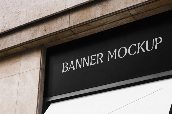 Perspective View of Restaurant Banner Sun Visor Mockup