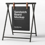 Perspective View of Sandwich Board Mockup