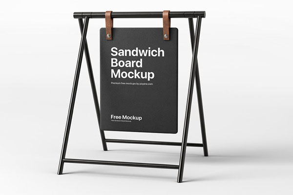 Perspective View of Sandwich Board Mockup