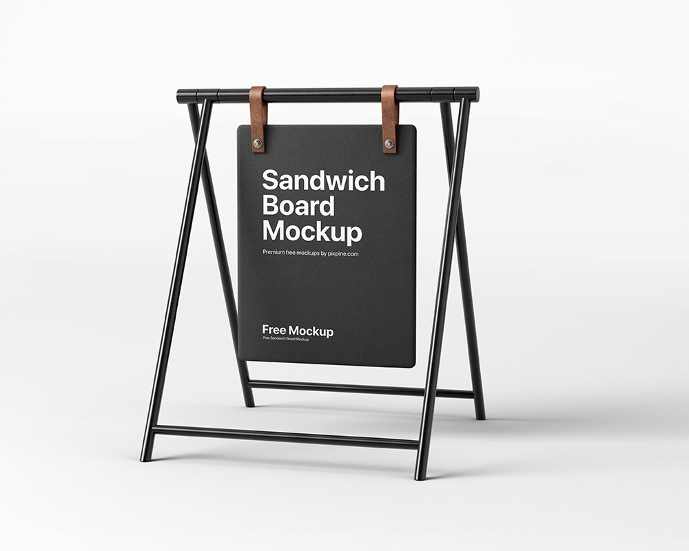 Perspective View of Sandwich Board Mockup