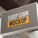 Perspective View of Shop Sign Mockup