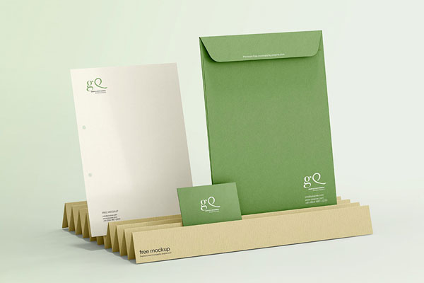 Perspective View of Simple Stationery Branding Mockup