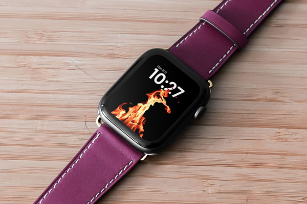 Perspective View of Smartwatch Mockup with Leather Belt