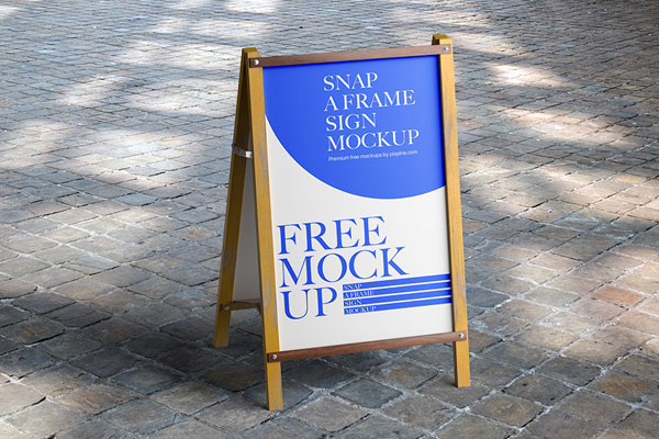 Perspective View of Snap A Frame Sign Mockup