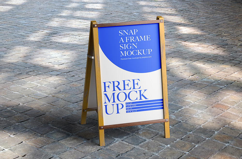 Perspective View of Snap A Frame Sign Mockup