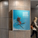 Perspective View of Square Indoor Signage Mockup