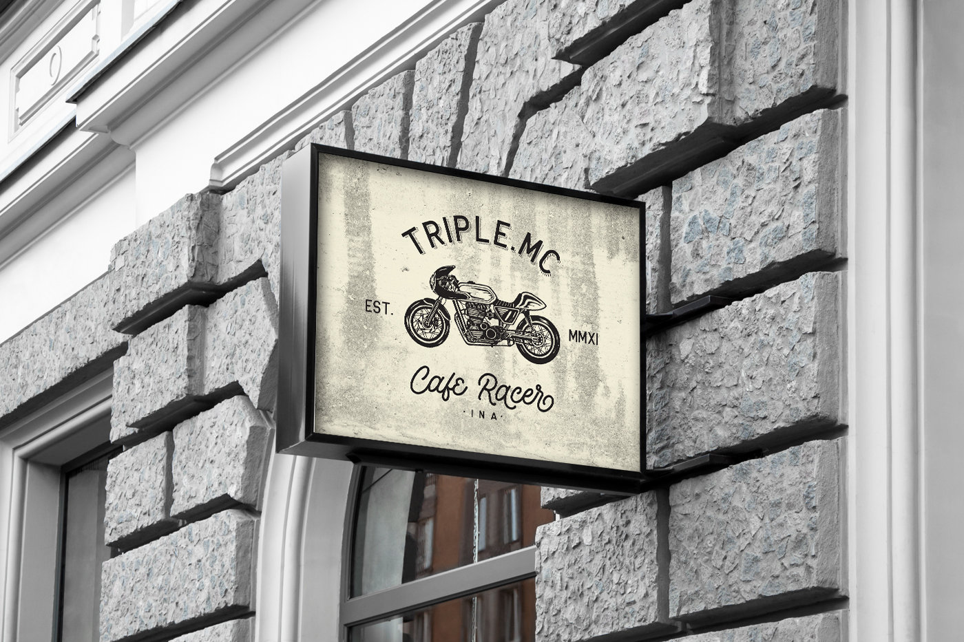 Perspective View of Square Sign Mockup on Building FREE PSD