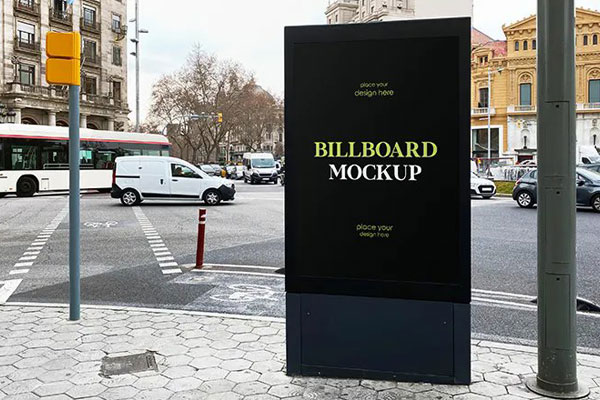 Perspective View of Stand Mockup on The Street