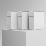 Perspective View of Standing Food Packaging Box Mockup
