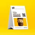 Perspective View of Standing Table Tent Mockup