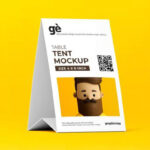 Perspective View of Standing Table Tent Mockup