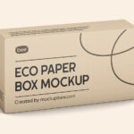 Perspective View of Standing Wide Box Mockup