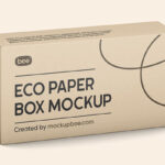 Perspective View of Standing Wide Box Mockup