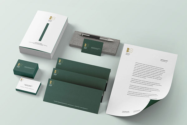 Perspective View of Stationery Items Mockup