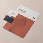 Perspective View of Stationery Mockup