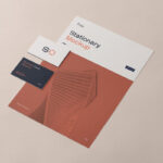 Perspective View of Stationery Mockup