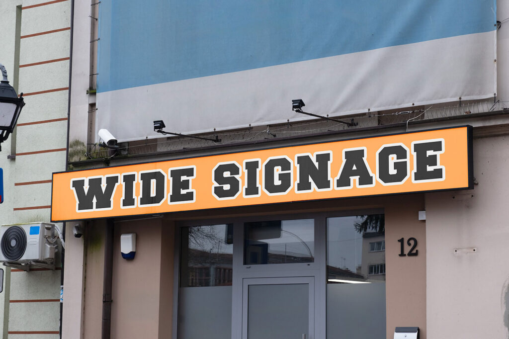 Perspective View of Super Wide Signage Mockup
