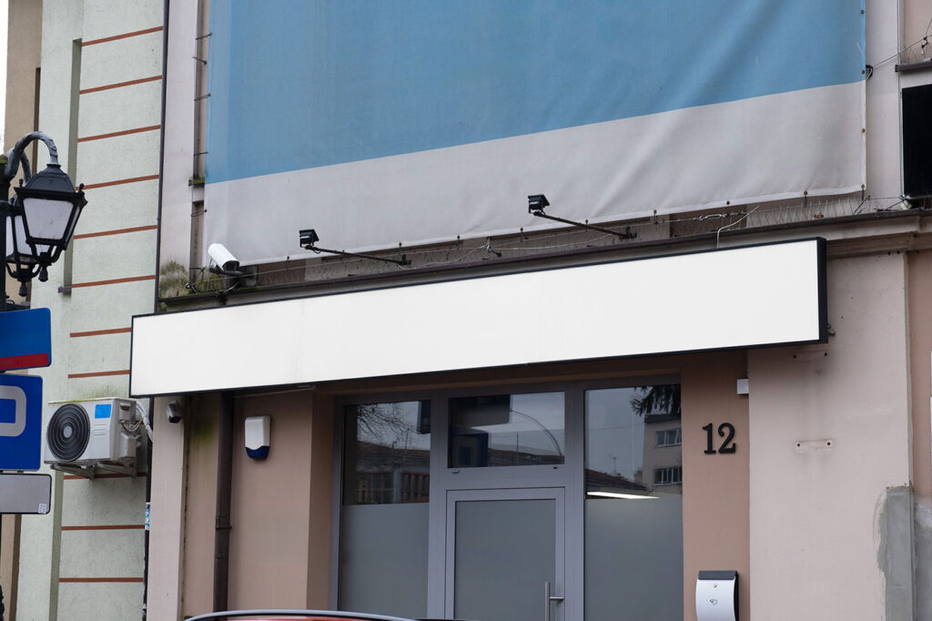 Perspective View of Super Wide Signage Mockup